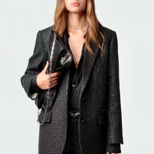 Zadig & Voltaire Viva Check Lurex Tweed Blazer - Size 42 (US Large) ✨